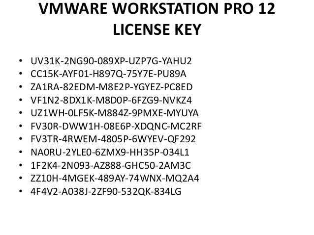 vmware workstation 12 serial key